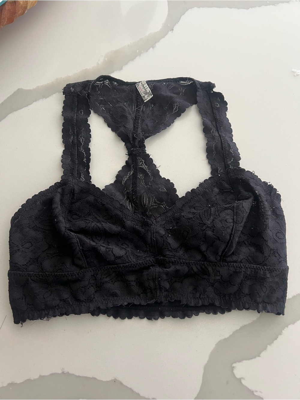 Free People Lace Bralette Racerback - Black